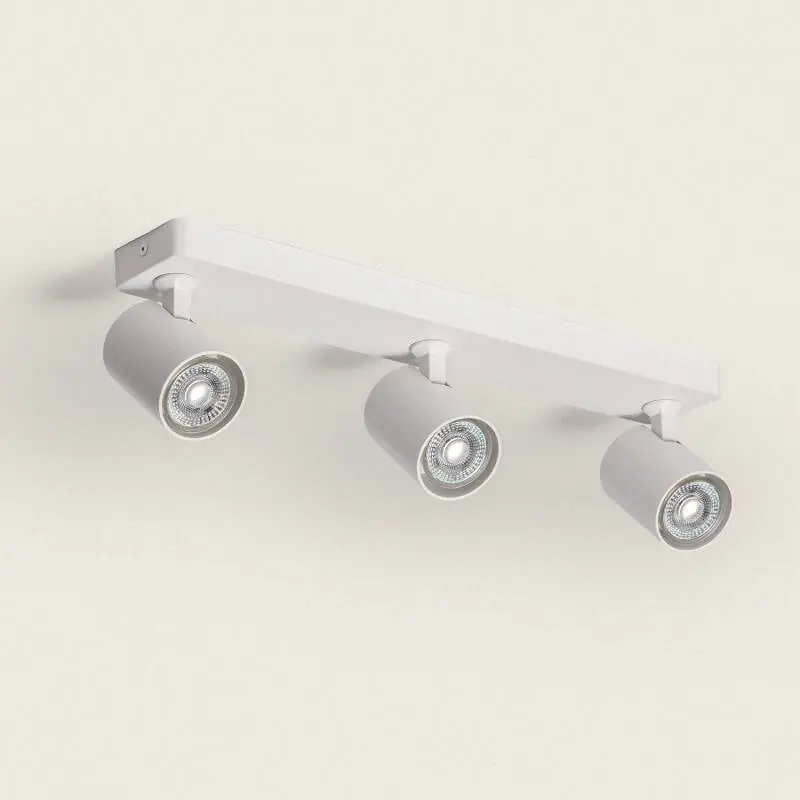 Plafonnier Orientable Aluminium 3 Spots Blanc Cora