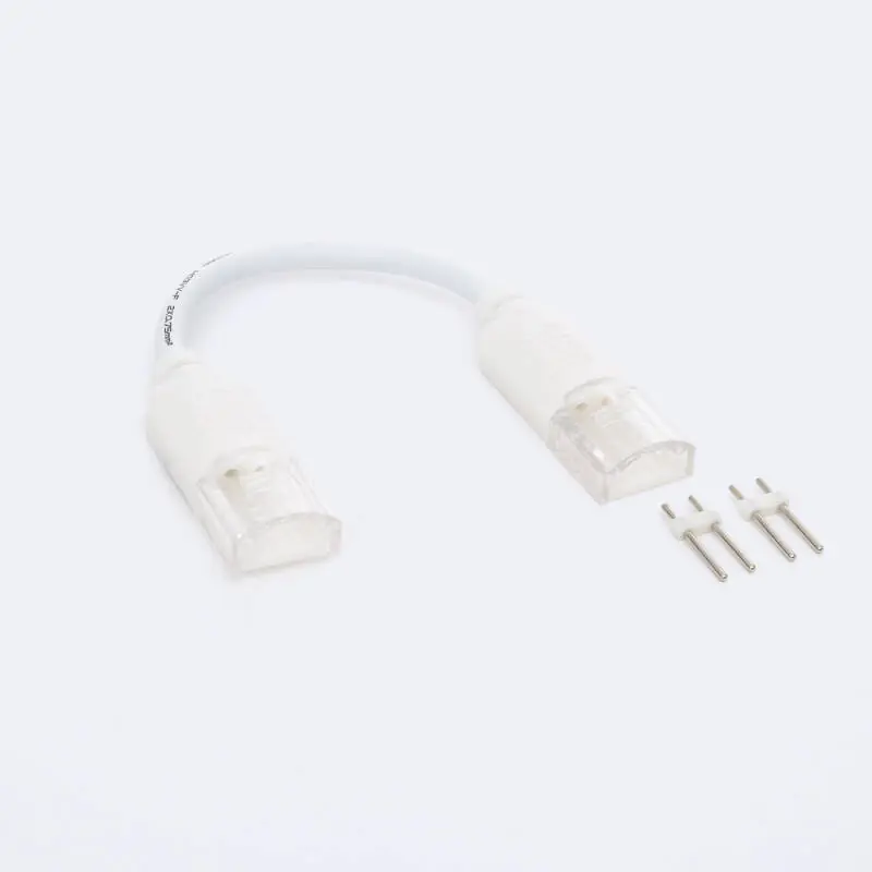 Connecteur Rapide Double avec Câble pour Ruban LED COB 220V AC IP65 Largeur 12mm