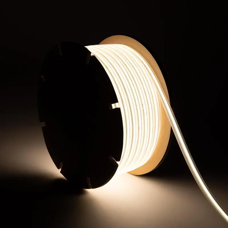 Ruban LED Dimmable 220V COB 320 LED/m BOBINE 50m 8W/m 720lm/m Largeur 12mm Coupe 50cm IP65 CRI90
