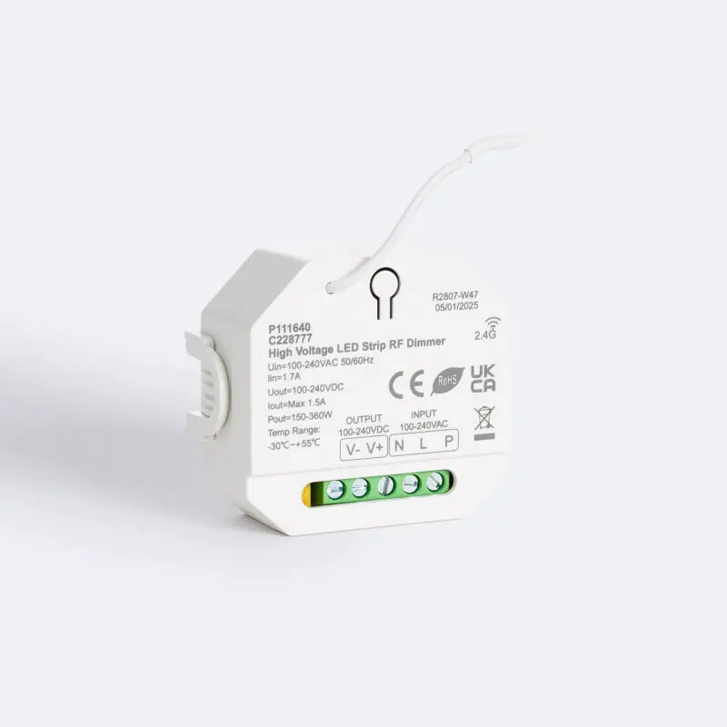 Contrôleur Ruban LED Monochrome 220V SKYDANCE S1-HV Compatible avec Bouton-Poussoir et Télécommande RF