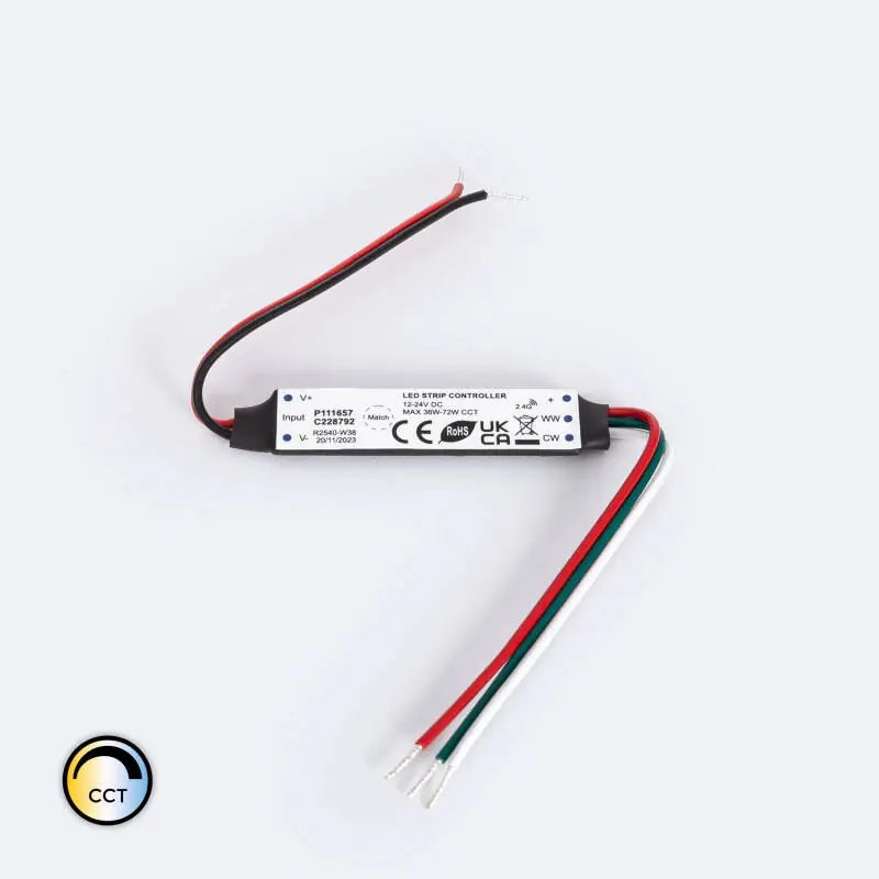 Contrôleur Ruban LED Monochrome/CCT 12-24V SKYDANCE V2-W Compatible avec Télécommande RF
