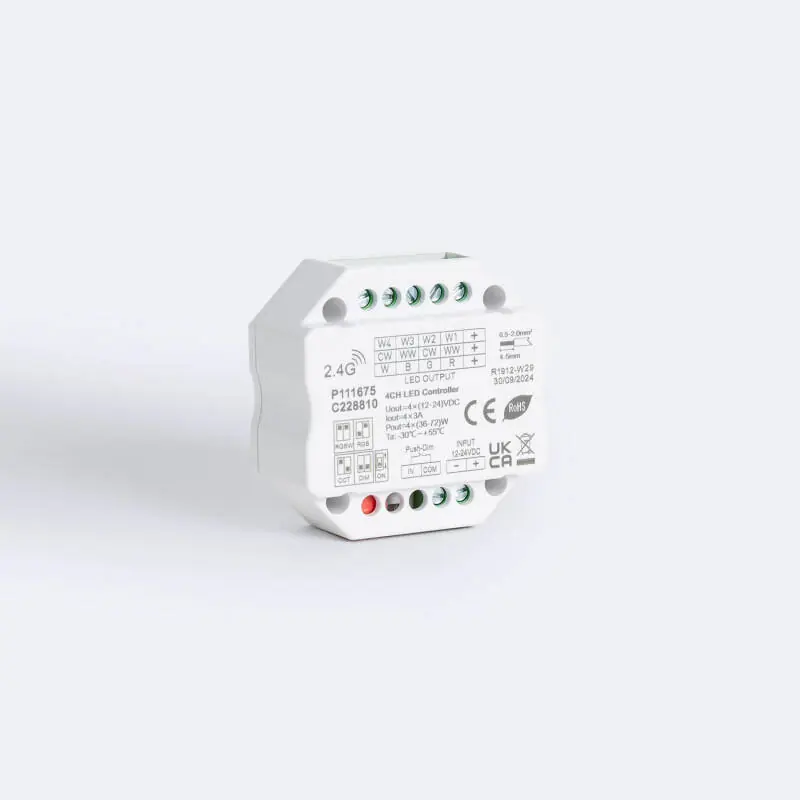 Contrôleur Ruban LED Monochrome/CCT/RGB/RGBW 12-24V SKYDANCE V4-S Compatible avec Télécommande RF