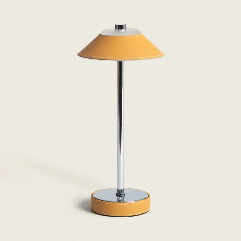 Lampe à Poser LED 3W Portable Cuir et Métal avec Batterie USB Rechargeable Limer