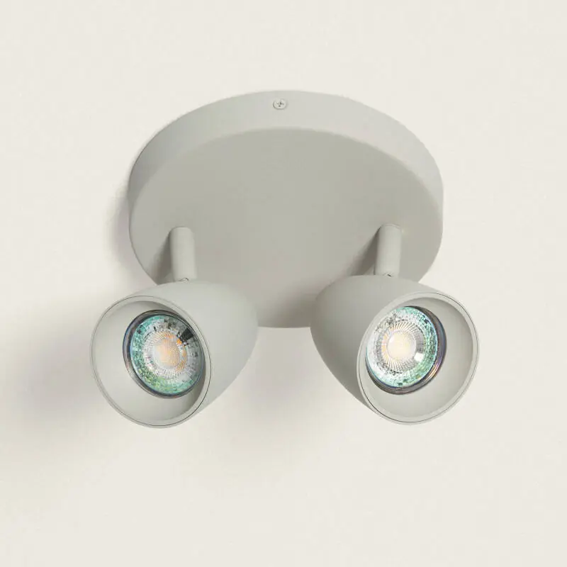 Plafonnier Rond Orientable Aluminium 2 Spots Adrien