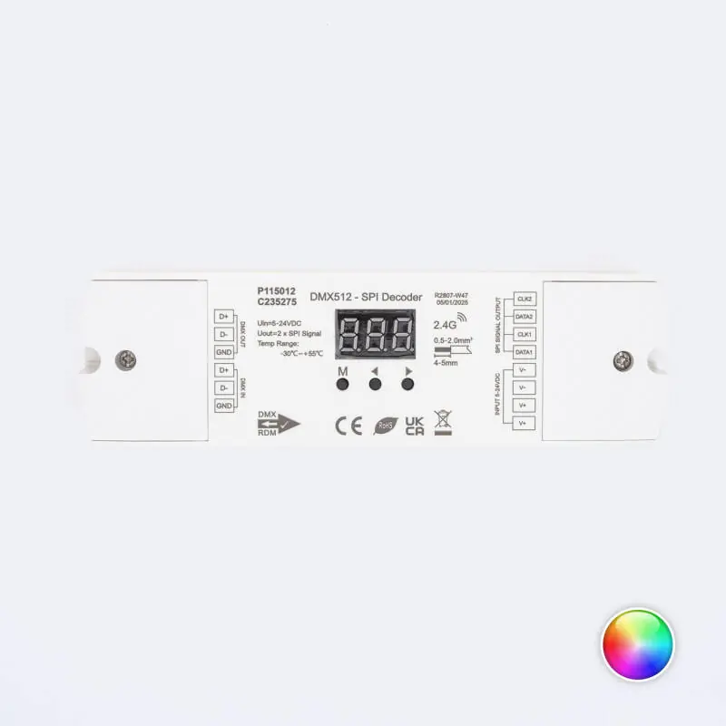 Décodeur DMX512 vers SPI avec RF pour Ruban LED Numérique RGB/RGBW 5-24V SKYDANCE DS-L