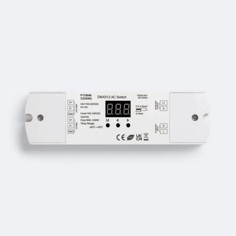 Interrupteur ON/OFF DMX512 100-240 V avec RDM SKYDANCE DP pour Rail DIN