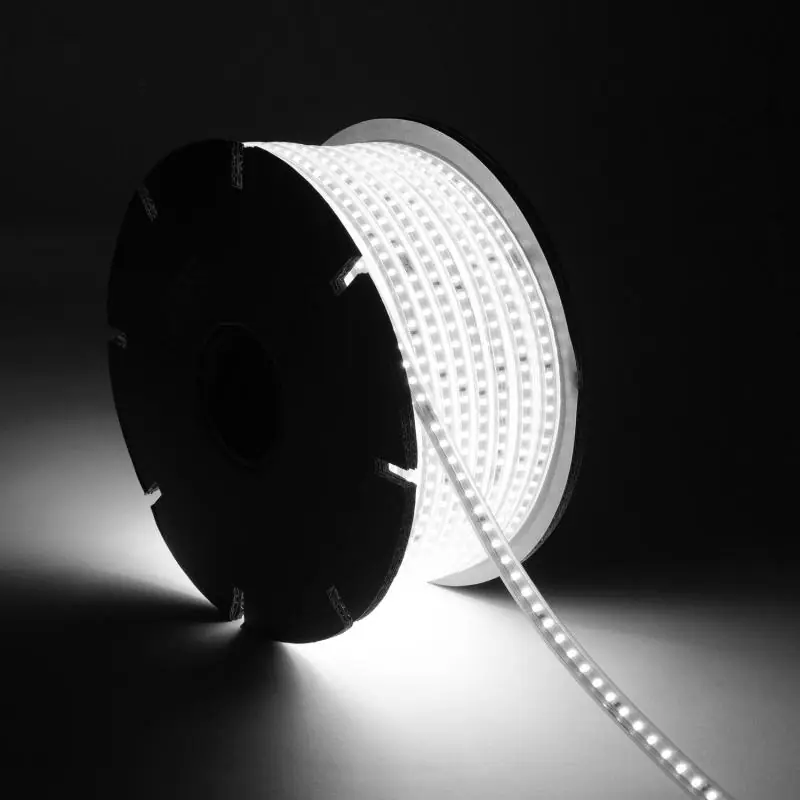Ruban LED Dimmable 220V SMD 120 LED/m BOBINE 50m 8.5W/m 850lm/m Largeur 12mm Coupe 20cm IP65