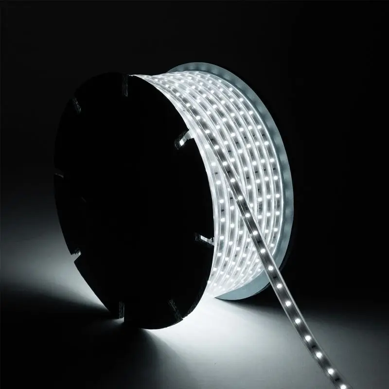 Ruban LED Dimmable 220V SMD 60 LED/m BOBINE 50m 6W/m 600lm/m Largeur 12mm Coupe 20cm IP65