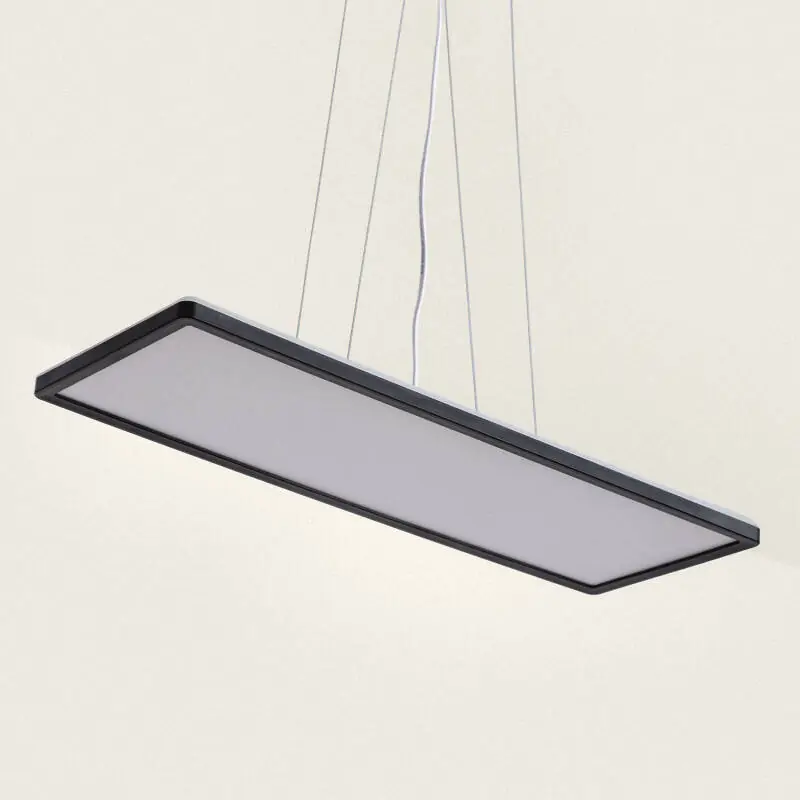Suspension LED 24W Rectangulaire SwitchCCT Sélectionnable 580X200 mm Double Face Noir