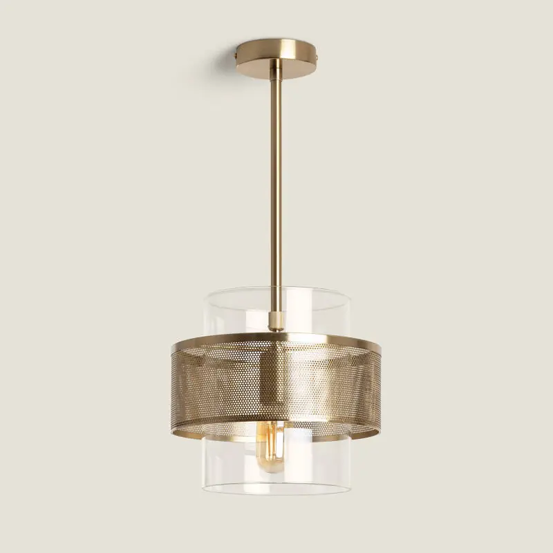Suspension Métal et Verre Jaelyn