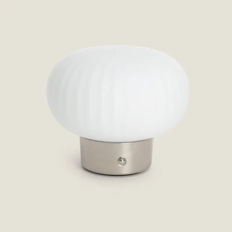 Lampe à Poser LED Métal et Verre Portable Extérieur avec Batterie USB Rechargeable Aluzna