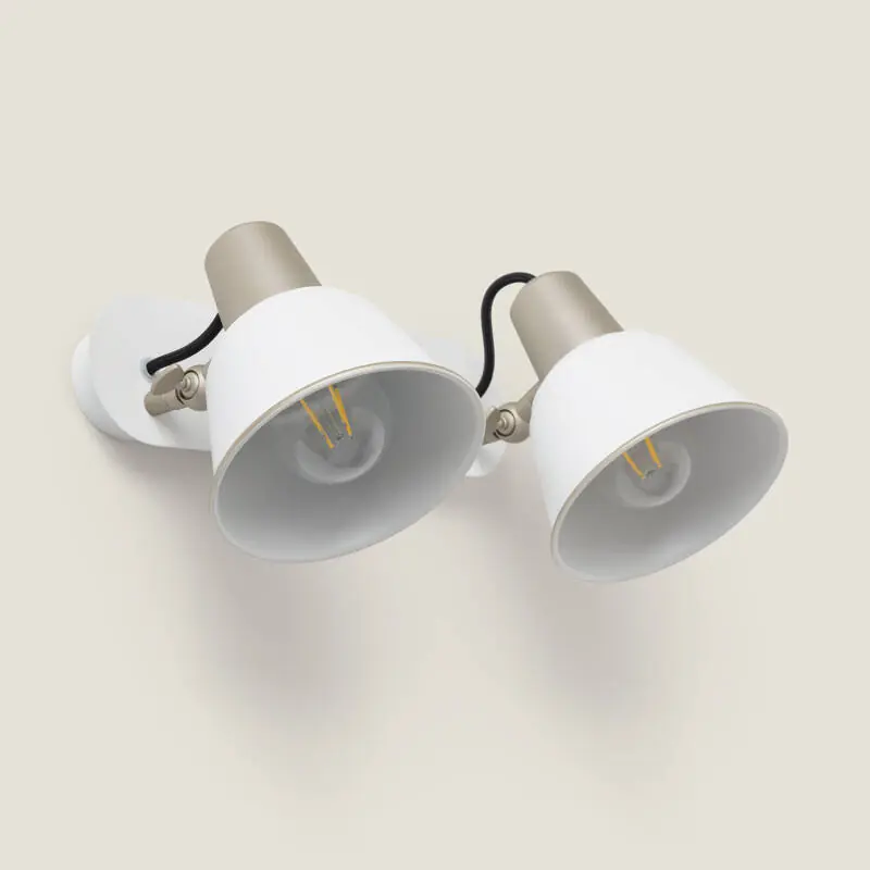 Lampe Murale Salle de Bain Métal 2 Spots Birzay