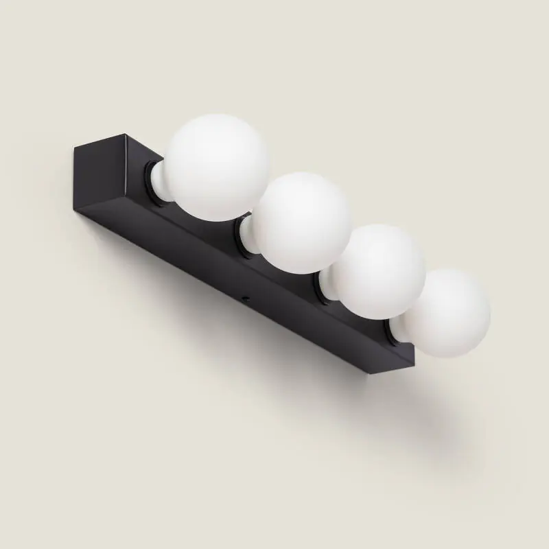 Lampe Murale Salle de Bain Métal 4 Spots Aizkra