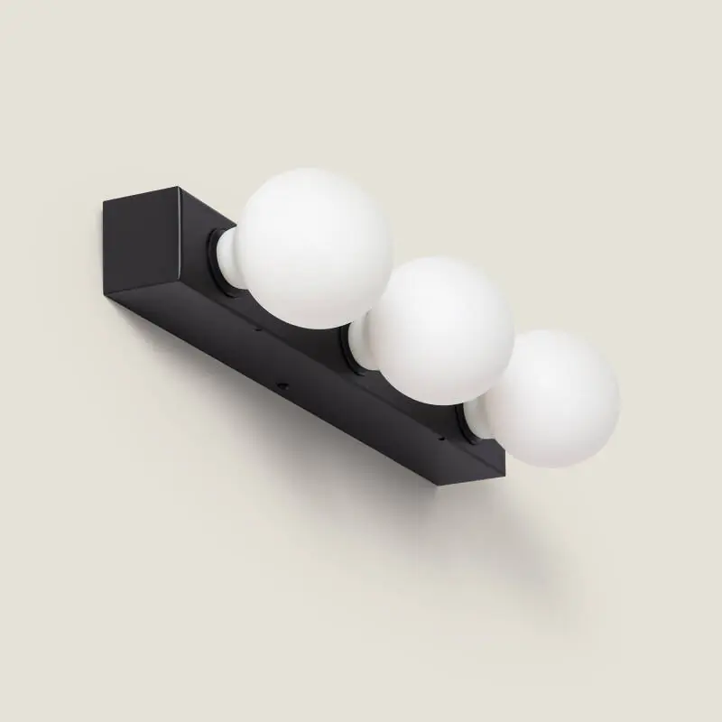 Lampe Murale Salle de Bain Métal 3 Spots Aizkra