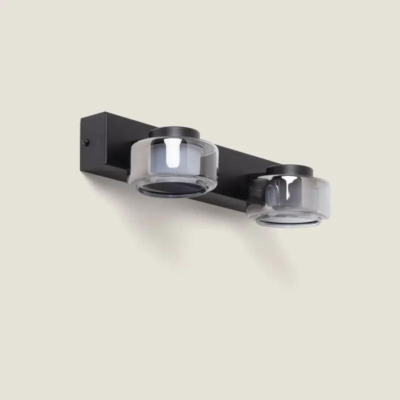 Lampe Murale LED 8W Salle de Bain Métal et Verre Zisna