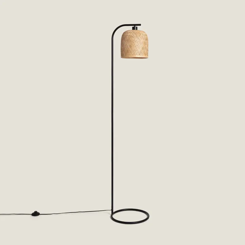 Lampadaire Métal et Bambou Adola