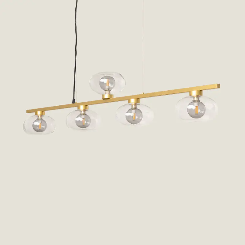 Suspension Aluminium et Verre 5 Spots Hassi