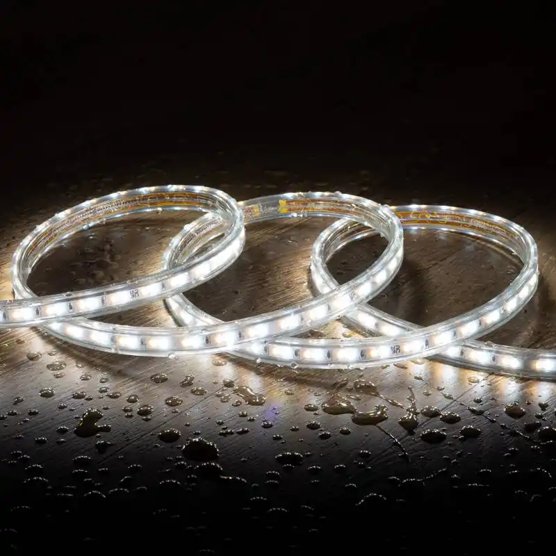 Ruban LED CCT 220V 120 LED/m 10W/m 900lm/m Largeur 14mm Coupe 100cm IP65 Sur mesure
