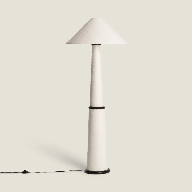 Lampadaire Bois et Tissu Lombe