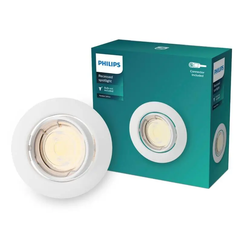 Collerette Downlight Ronde PHILIPS Peridot pour Ampoule LED GU10 Ø 75 mm