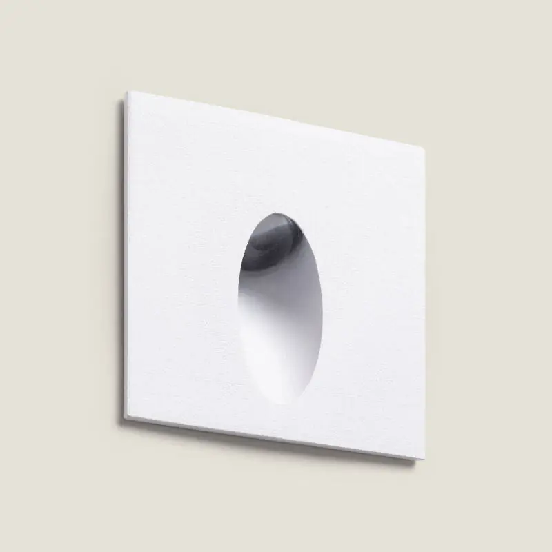 Balise Murale Extérieure LED 3W Encastrable Aluminium Carrée Adam
