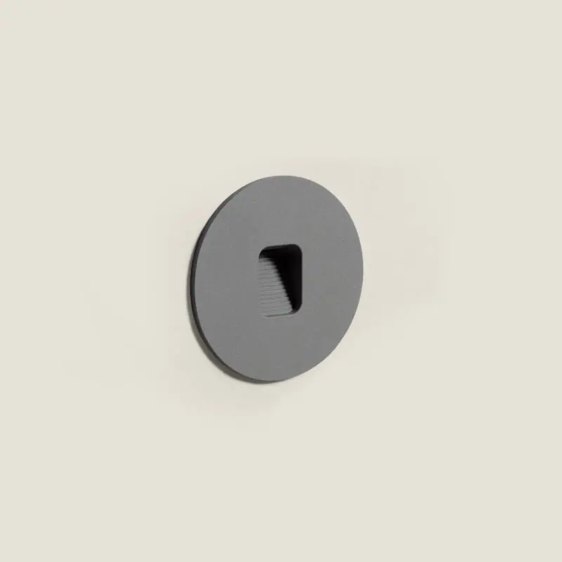 Balise Murale Extérieure LED 2W Encastrable Aluminium Circulaire Olite