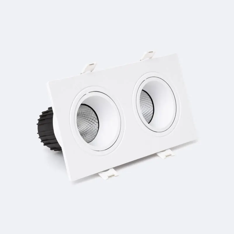 Downlight Carré Inclinable LED 14W Dimmable Coupe 75x155 mm