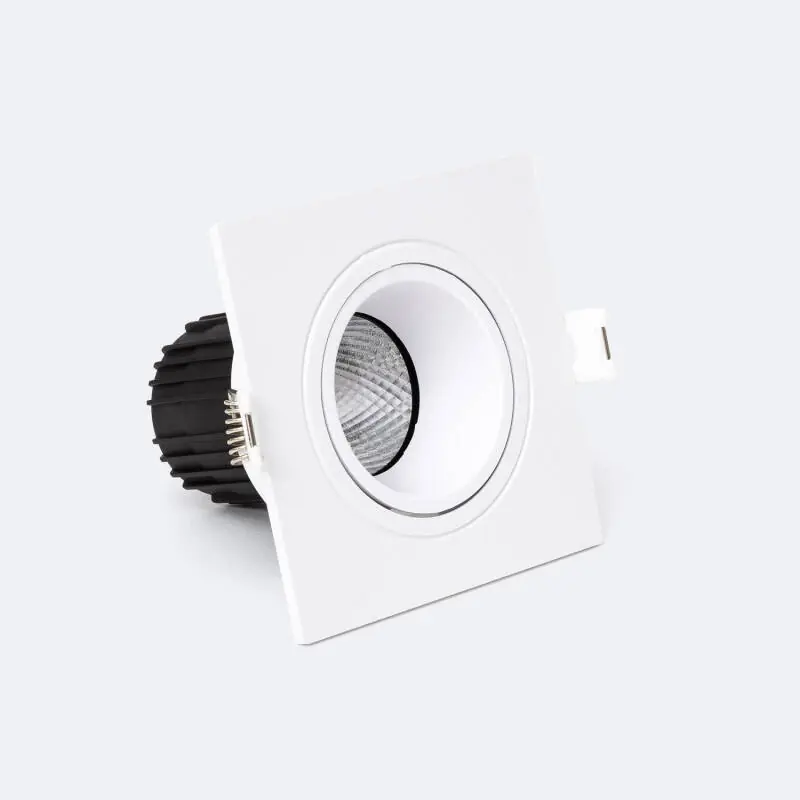 Downlight Carré Inclinable LED 7W Dimmable Coupe Ø 75 mm