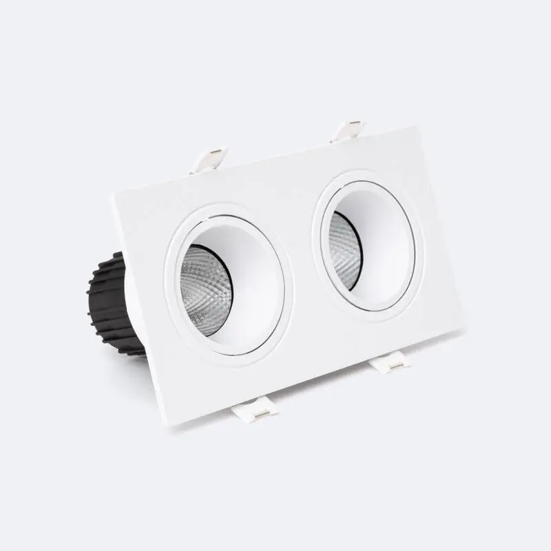 Downlight Carré Inclinable LED 18W Dimmable Coupe 75x155 mm
