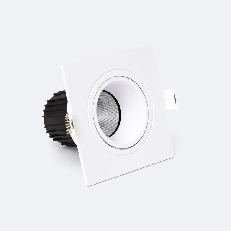 Downlight Carré Inclinable LED 9W Dimmable Coupe Ø 75 mm
