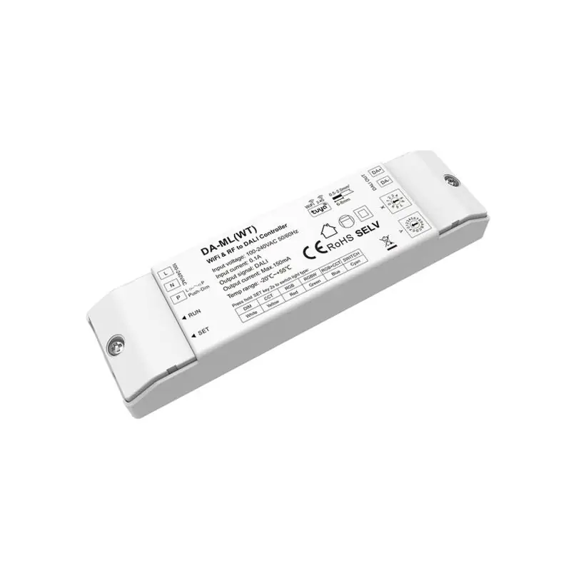 Convertisseur WIFI RF vers DALI DT6/DT8 avec BUS intégré SKYDANCE DA-ML(WT) Compatible avec Tuya et Bouton-poussoir
