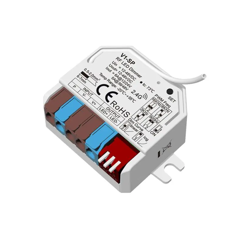Contrôleur Ruban LED Monochrome 12-24-48V SKYDANCE V1-SP Compatible avec Bouton-Poussoir et Télécommande RF