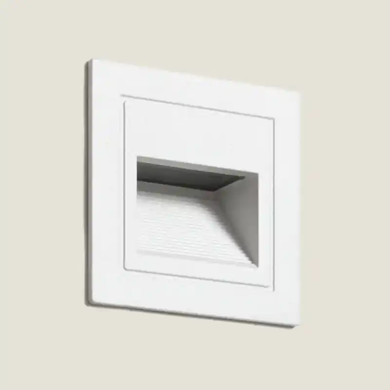 Balise Murale Extérieure LED 3W Encastrable Aluminium Carrée Olite II
