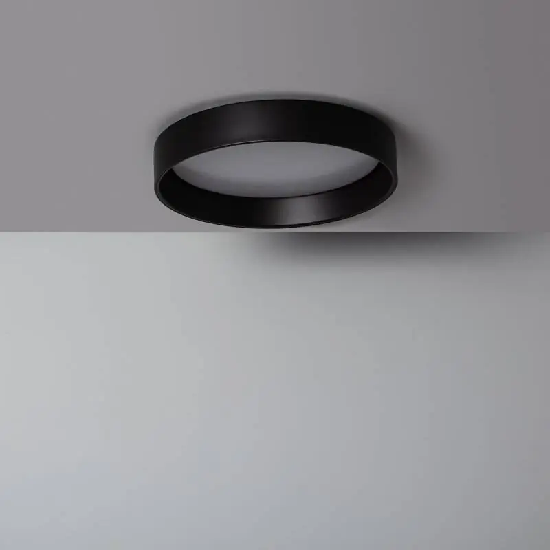 Plafonnier LED Rond 20W Métal Ø450 mm Noir Design