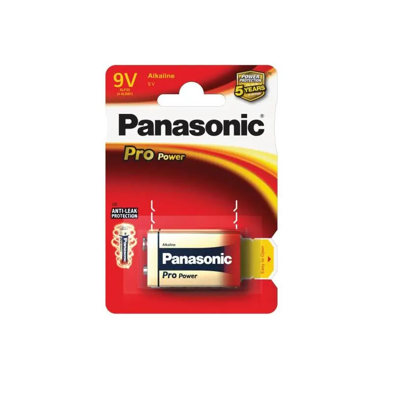 Blister 1 Pile Alcaline 9V PANASONIC 6LR61 Pro Power