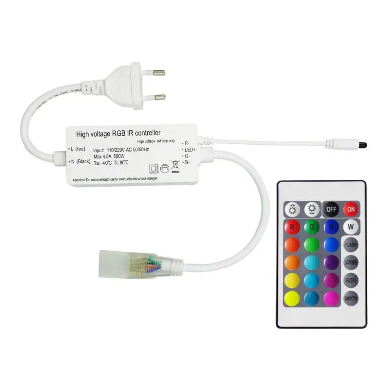 Contrôleur Ruban LED RGB 220V SMD Largeur 14,5 mm avec Télécommande IR