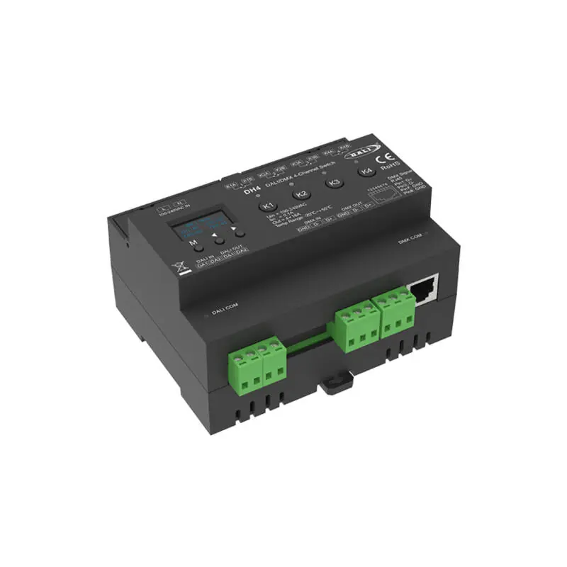 ModuleRelais ON/OFF DALI-2 / DMX 4 Canaux 16A SKYDANCE DH4 pour Rail DIN
