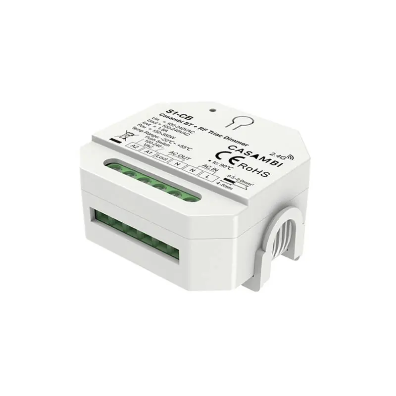 Variateur Casambi TRIAC 1 Canal SKYDANCE S1-CB compatible avec Télécommande RF et Bouton-poussoir