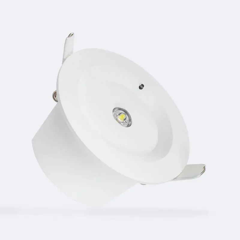 Éclairage de Secours LED Encastrable 120lm Non Permanent Circulaire Coupe Ø95 mm