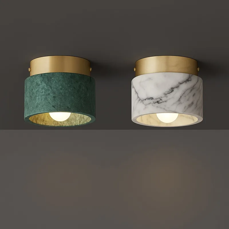Plafonnier marbre & laiton Velora
