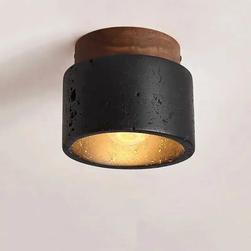Plafonnier travertin noir Noctea
