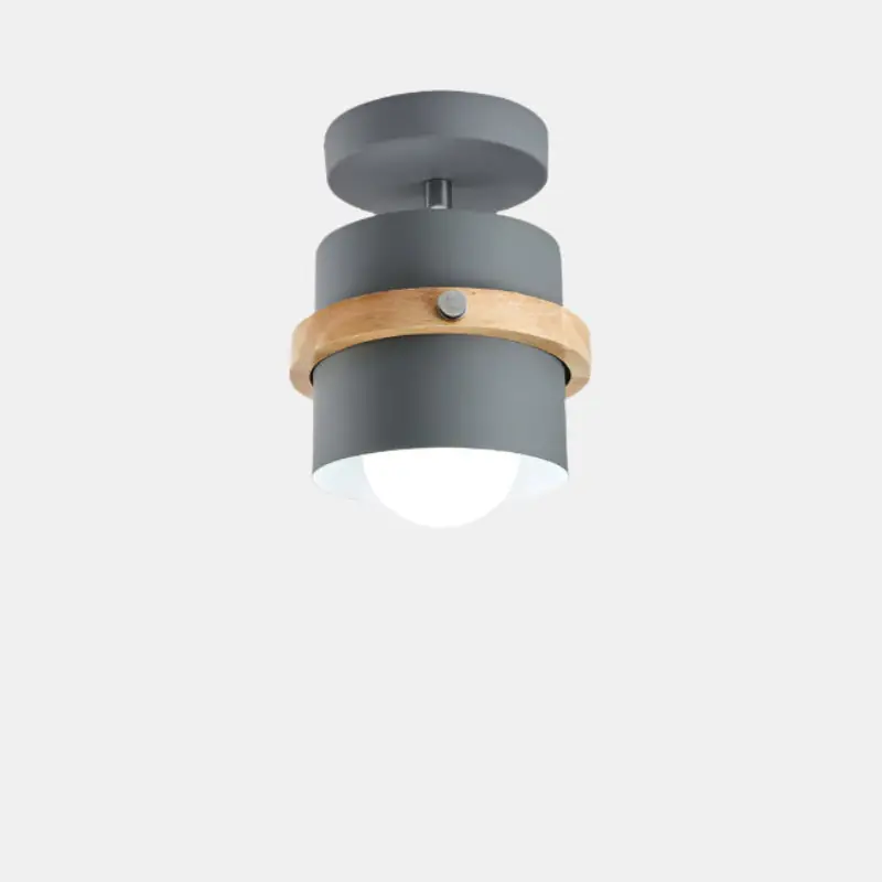 Plafonnier Cylindrique Orientable Bois & Métal