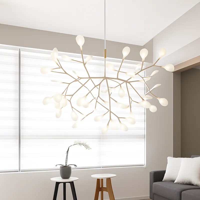 Suspension LED en fer ramifié style arbre – cuivré ou noir
