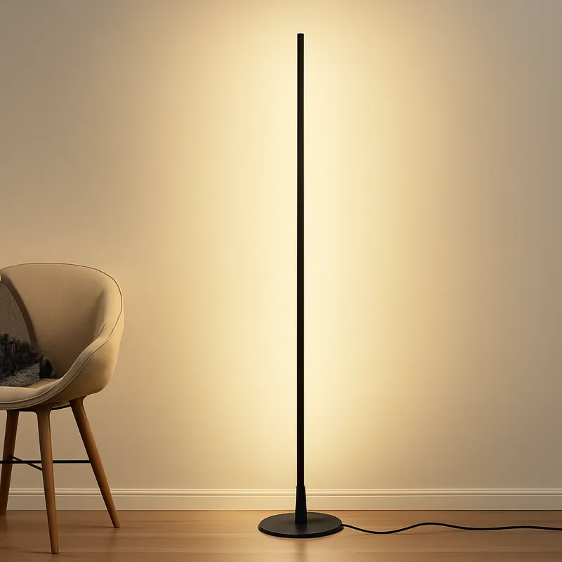 Lampadaire colonne LED 18W dimmable en métal lampe sur pied moderne