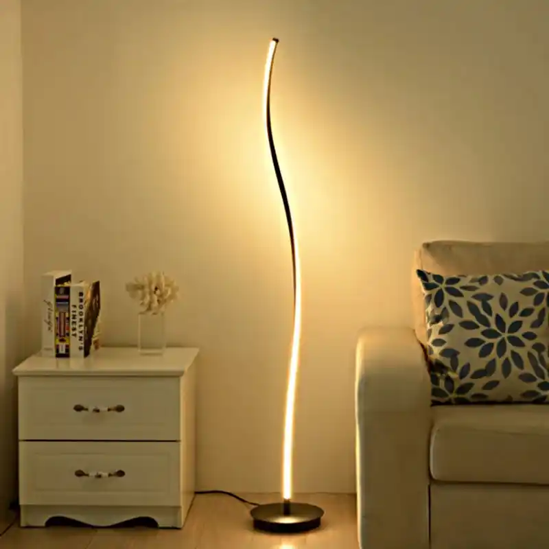 Lampadaire LED nordique en gel de silice et bois design sobre et naturel
