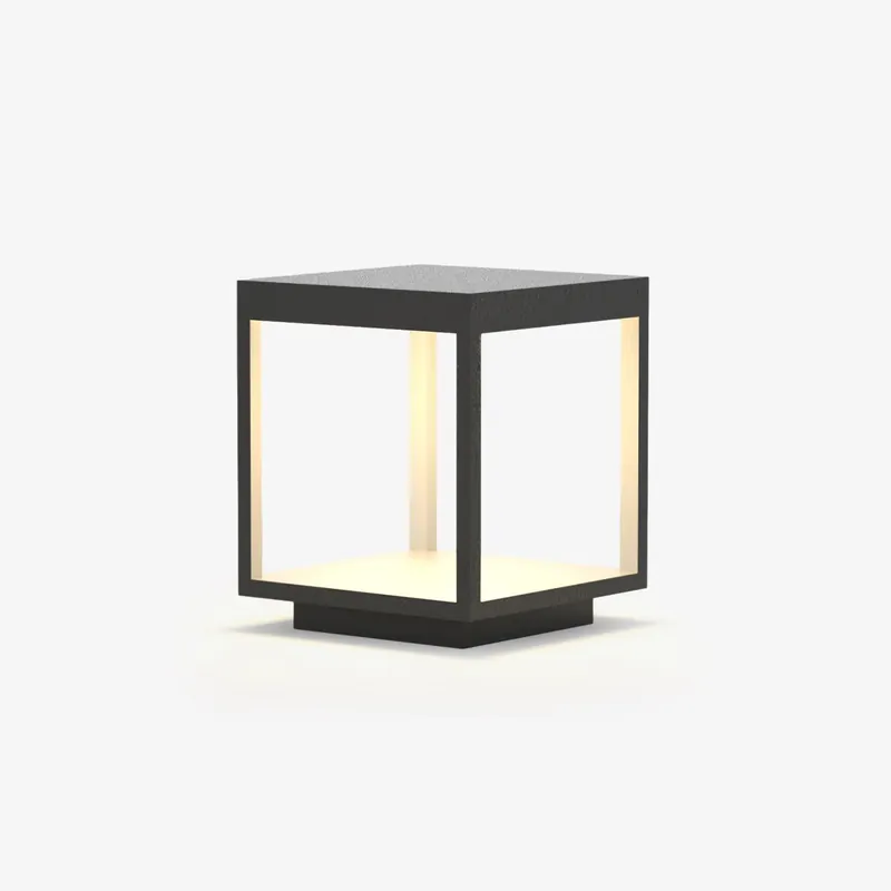 Borne extérieure LED cadre carré – ambiance chaleureuse jardin et terrasse