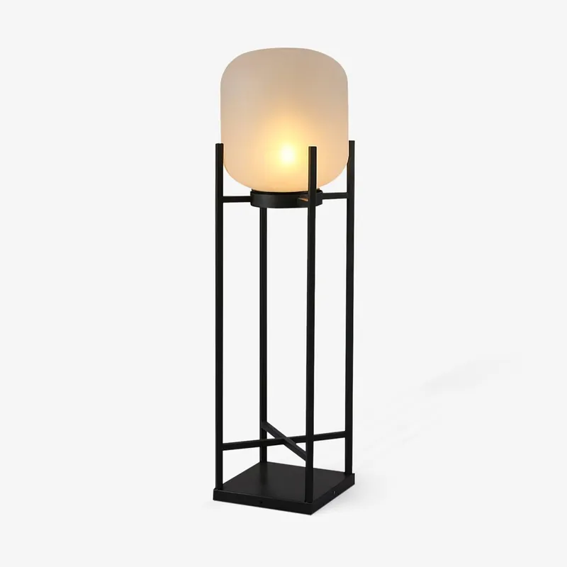Lampadaire solaire en inox et verre style lanterne – éclairage jardin automatique
