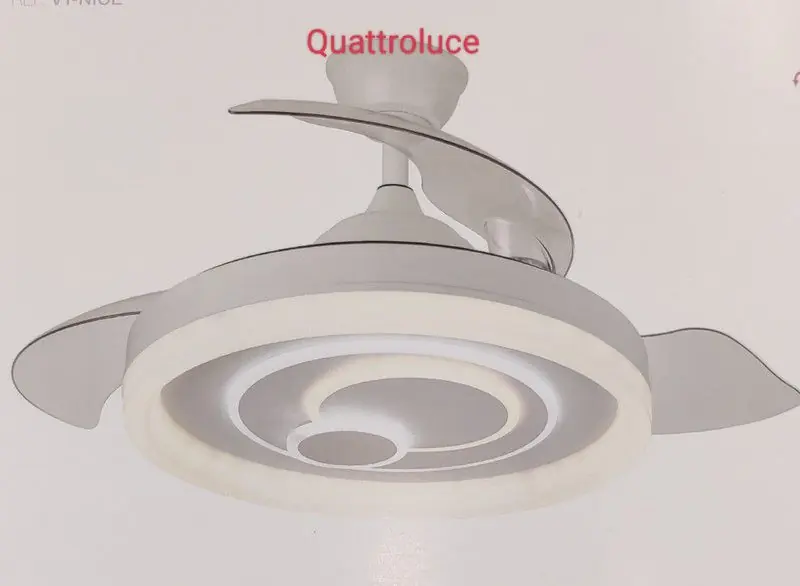 Joli ventilateur Led modèle blanc à pales repliables de Zioneled