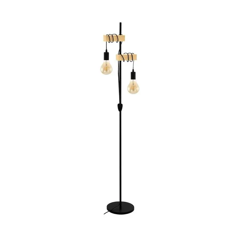 Lampadaire vintage Townshend en bois Eglo