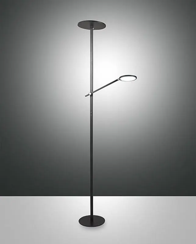 Lampadaire double LED modèle Regina en noir par Fabas Luce